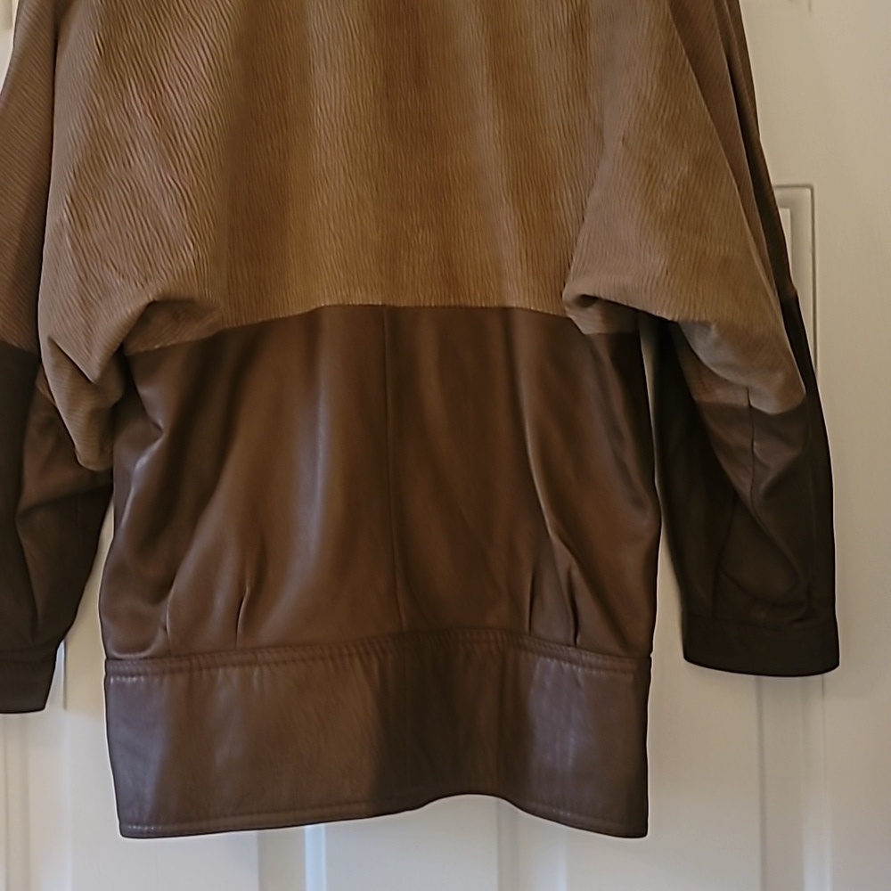 Faux Leather Brown Jacket Size Med - Picture 6 of 8